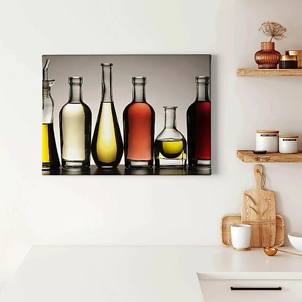 Bricoflor Küchen Bild Mit Olivenöl Und Essig Modernes Leinwandbild Für Küch günstig online kaufen