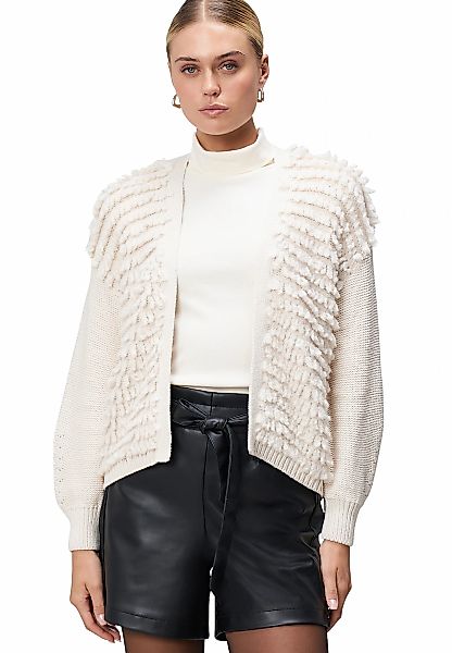 Zero Strickjacke "Damen Strickjacke offener Style" 1 Stk. tlg. Fransen günstig online kaufen