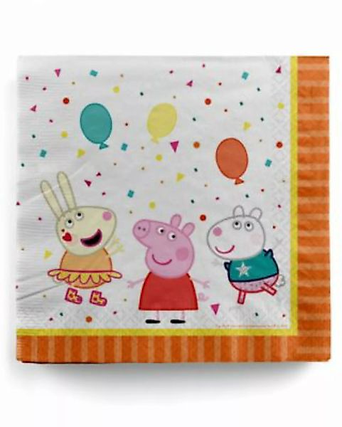 Amscan Peppa Pig Servietten 16 St. den Kindergeburtstag Partydeko orange  K günstig online kaufen