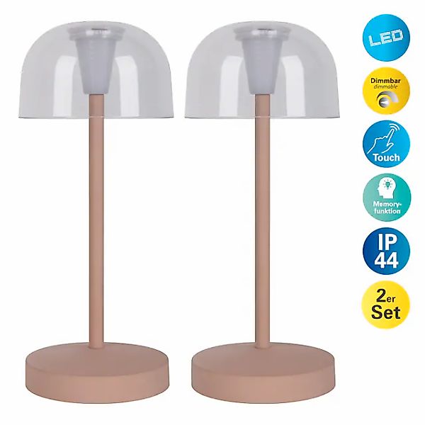 näve LED Tischleuchte »Gomba 18,5 cm«, 2er-Set, Leuchtmittel LED-Modul   LE günstig online kaufen
