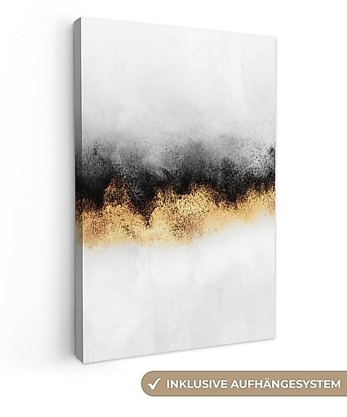 OneMillionCanvasses® Leinwandbild Gold - Chic - Abstrakt - Schwarz - Weiß - günstig online kaufen