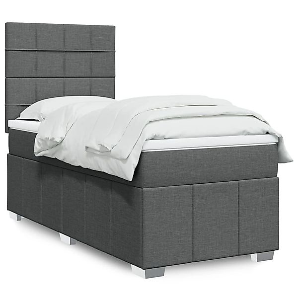vidaXL Boxspringbett mit Matratze Dunkelgrau 80x200 cm Stoff 3293796 günstig online kaufen