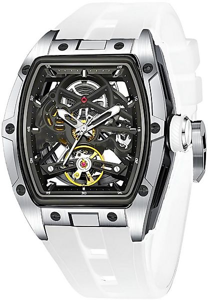 S&T Design Automatikuhr Armbanduhr Herren Uhr Edelstahl Silikon Skelett Ske günstig online kaufen
