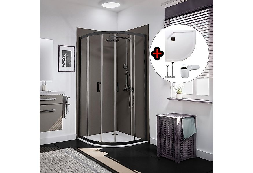 Schulte Runddusche mit Schiebetüren, Höhe: 190cm, BxT: 90x90 cm, 5 mm Siche günstig online kaufen