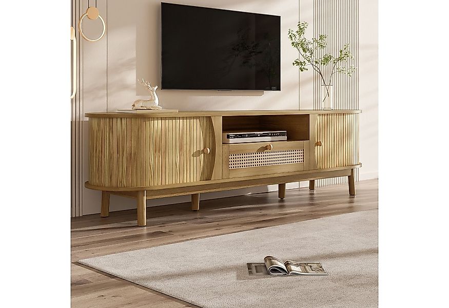 Merax Lowboard mit Schubladen mit Rattan-Oberflächen (Fernsehschrank im Lan günstig online kaufen