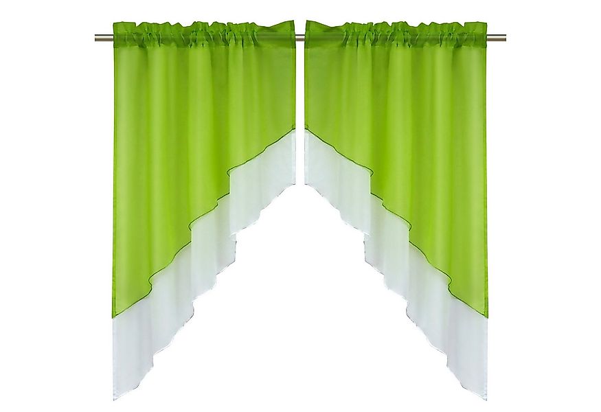 Delien Scheibengardine Beyza (2 St), Stangendurchzug, transparent, Zweifarb günstig online kaufen