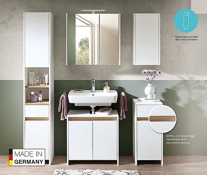 Saphir Waschbeckenunterschrank Quickset 100, 2 Türen, Siphonausschnitt Wasc günstig online kaufen