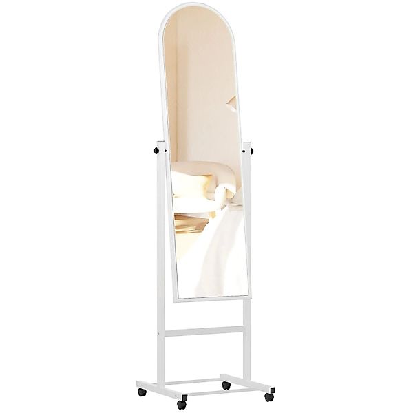 DELUKE Standspiegel VERONA Holz Weiß 39x39x151cm Mobiler Ganzkörperspiegel günstig online kaufen