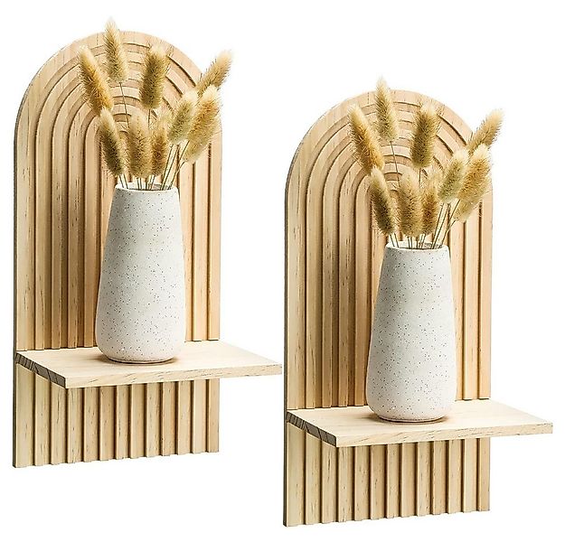 NUODWELL Wandregal 2 Stück Wandregal Holz, Boho Regenbogen Wanddeko, Klein günstig online kaufen