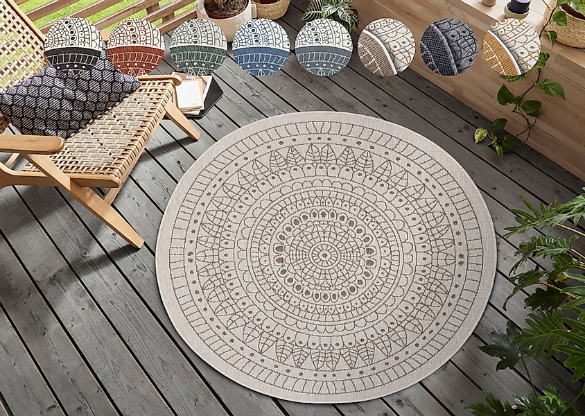 HANSE Home Teppich "Porto Wendeteppich" rund 5 mm Höhe In-& Outdoor, Wetter günstig online kaufen