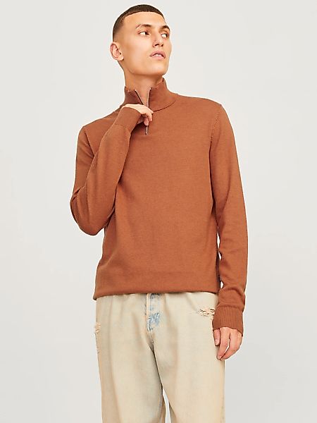 Jack & Jones Troyer "JJEEMIL KNIT HALF ZIP NOOS" mit Rippbündchen günstig online kaufen
