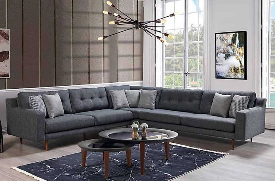 Xlmoebel Ecksofa Zeitgemäßes Grau Stoff Wohnzimmer Sofa Designer L-Form Pol günstig online kaufen