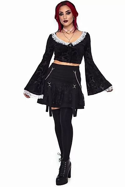 Jawbreaker A-Linien-Rock Lace Frill Skirt Gothic Victorian Spitze mit Kette günstig online kaufen