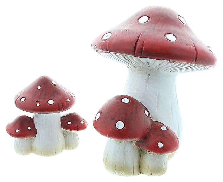 Dekoleidenschaft Dekofigur "Fliegenpilz" aus Terracotta, Pilze günstig online kaufen