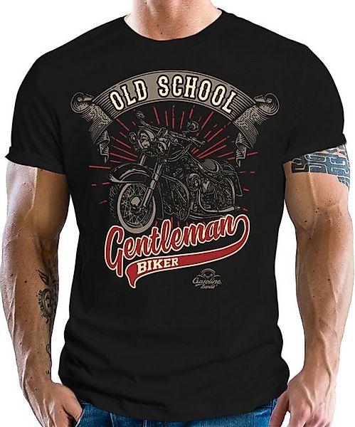 GASOLINE BANDIT® T-Shirt für Motorradfahrer und Biker: Oldschool Gentleman günstig online kaufen