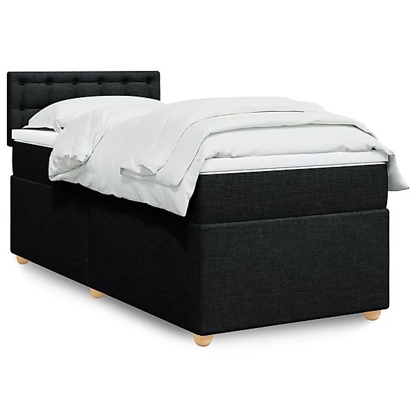 vidaXL Boxspringbett mit Matratze Schwarz 100x200 cm Stoff 3288907 günstig online kaufen