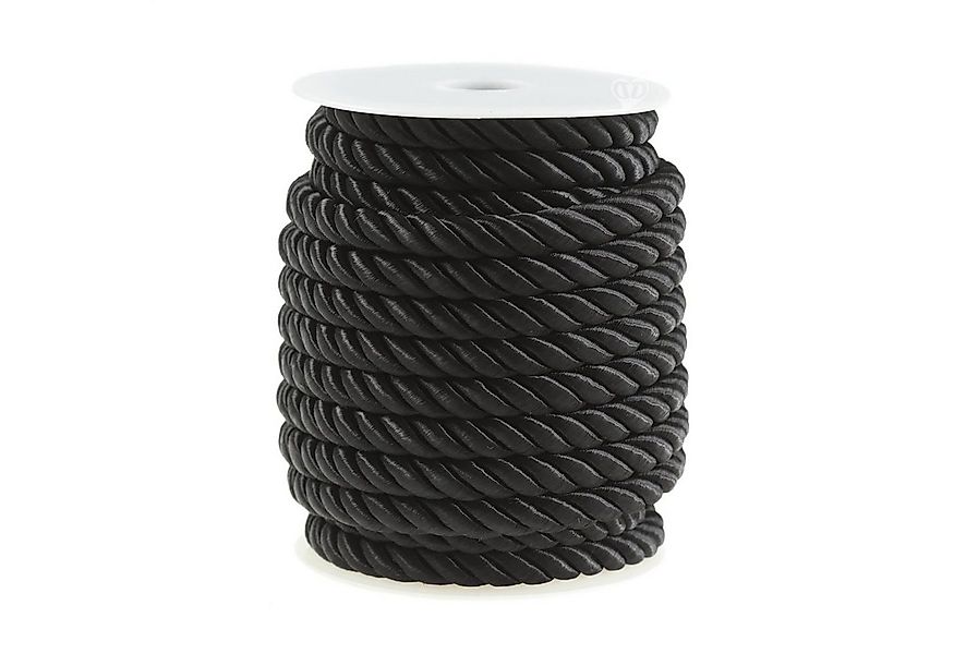 maDDma 10m Kordelschnur glänzend gedreht ca. 8-10 mm Seil, schwarz günstig online kaufen