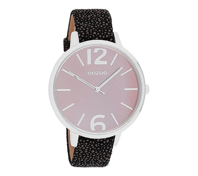 OOZOO Quarzuhr Damenuhr C9154 – Gehäuse, 42 mm, Schwarzes/rotes Lederarmban günstig online kaufen