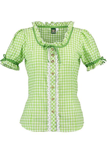 OS Trachten Trachtenbluse Zenivo Tailliert, Rundhalsausschnitt, 1/2-Arm, Rü günstig online kaufen