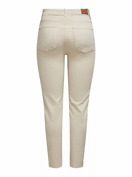 Only Damen Jeans ONLEMILY LIFE HW ST RAW CRPANK - Straight Fit - Beige - Ec günstig online kaufen