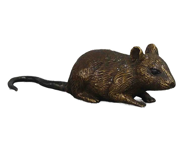 Bronzeskulpturen Skulptur Bronzefigur kleine liegende Maus günstig online kaufen