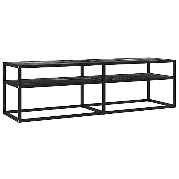 VidaXL TV-Schrank Schwarz Marmor-Optik 140x40x40,5 cm Hartglas günstig online kaufen
