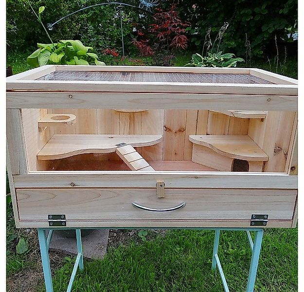 Melko Kleintierkäfig Hamsterkäfig Kleintierkäfig Gehege Holz mit Öffnung Mä günstig online kaufen