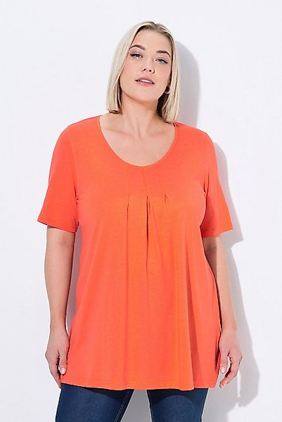 Ulla Popken T-Shirt T-Shirt Zierfalten A-Linie Rundhals Halbarm Modal günstig online kaufen