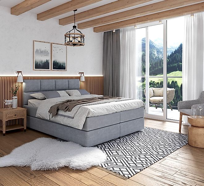 FDM Boxspringbett Polsterbett Stauraumbett Bettgestell 140x200, günstig online kaufen