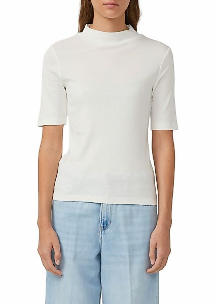 s.Oliver T-Shirt, Sommershirt mit Stehkragen und in Ripp-Optik günstig online kaufen