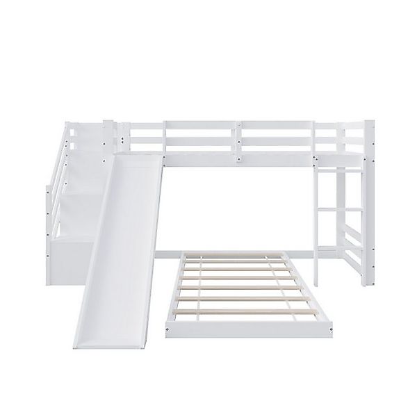 FUROKOY Etagenbett Hochbett 90x200cm Kinderbett mit Leiter und Rutsche,Weiß günstig online kaufen