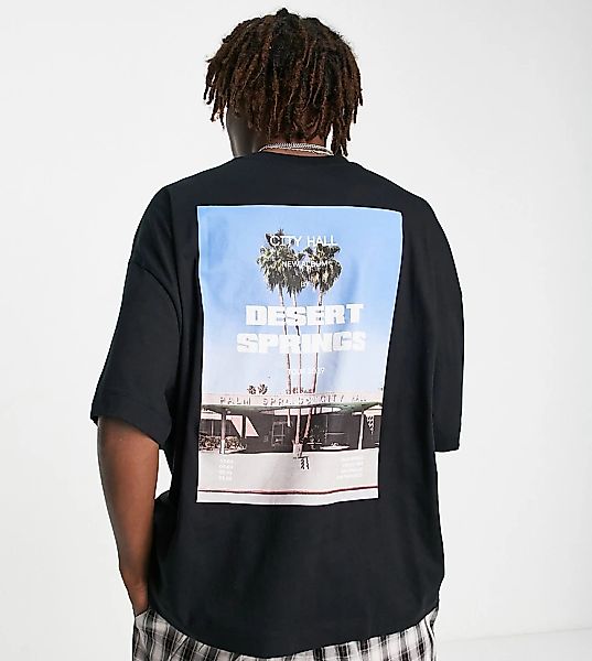 COLLUSION – Oversize-T-Shirt in Schwarz mit Fotoprint, Kombiteil günstig online kaufen