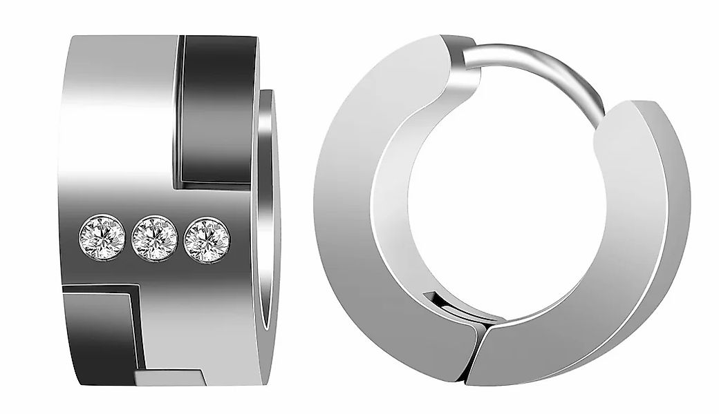 Adelia´s Klappcreolen "Damen Ohrringe – Klappcreole aus Edelstahl mit Stras günstig online kaufen