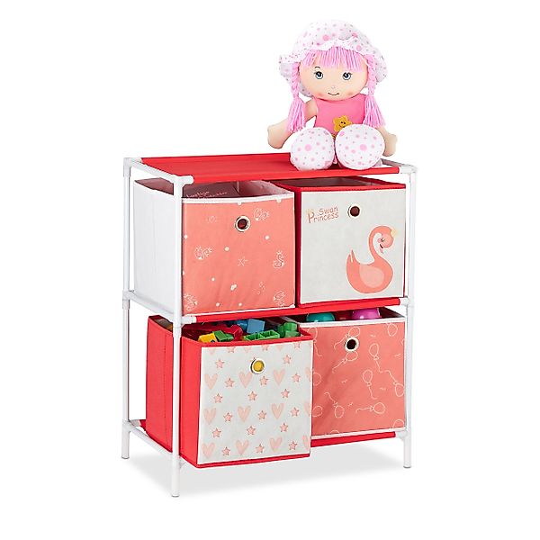 relaxdays Steckregal Kinderregal Schwan mit Boxen, günstig online kaufen
