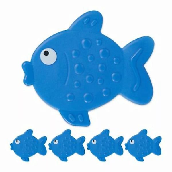 relaxdays Antirutsch Sticker Badewanne Fisch Set blau günstig online kaufen