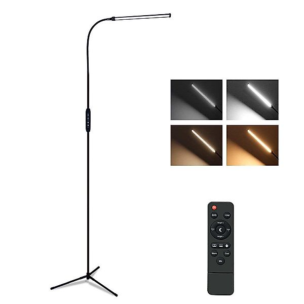 Sunicol LED Stehlampe verstellbarer Schwanenhals, dimmbar,mit günstig online kaufen