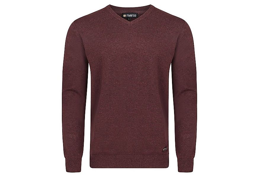 riverso Sweatshirt Herren V-Neck Pullover RIVEmil Regular Fit Organic Cotto günstig online kaufen