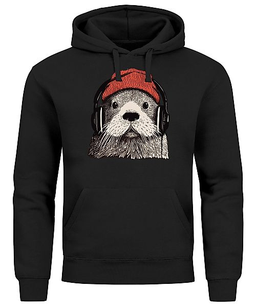 Neverless Hoodie Hoodie Herren Otter Print günstig online kaufen