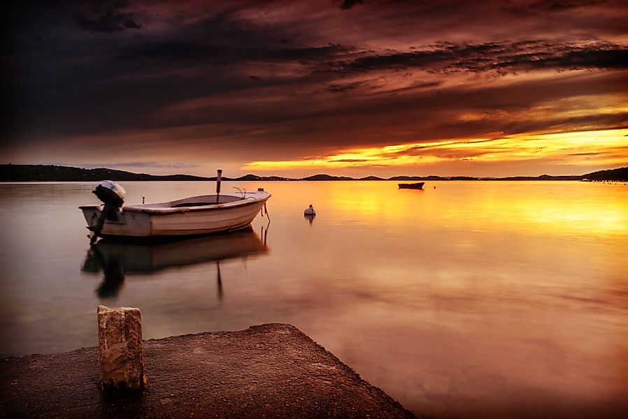 Papermoon Fototapete "SEE-NATUR LANDSCHAFT MEER SONNENUNTERGANG WOLKEN HIMM günstig online kaufen