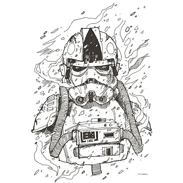 Komar Bild "Star Wars Pilot Drawing" Disney 1 Stk. tlg. Wandbild zur Dekora günstig online kaufen