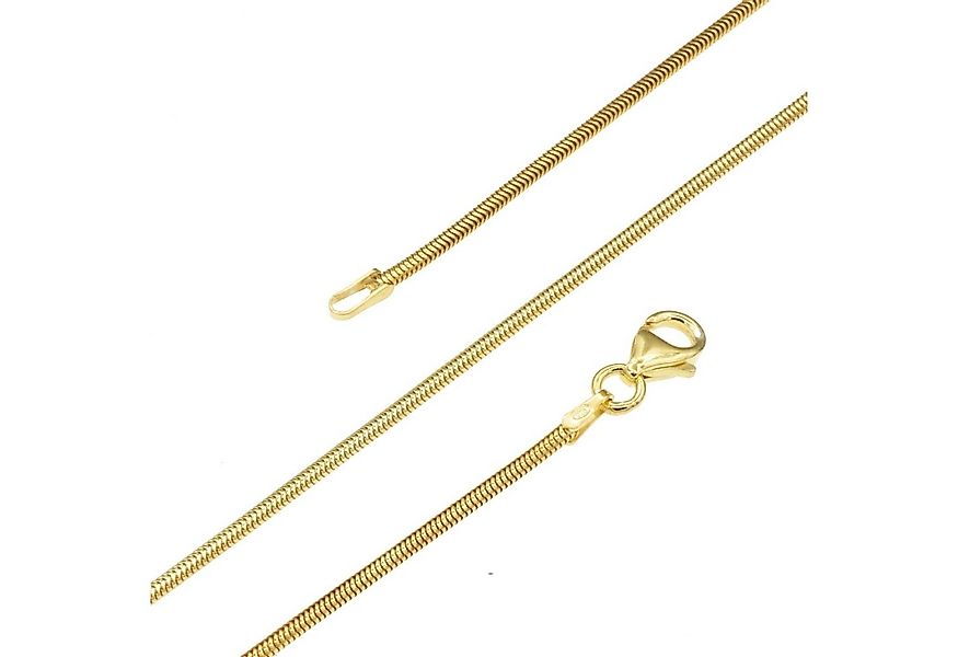 Bella Carina Silberkette Schlangenkette 1,3 mm Stärke 925 Silber vergoldet, günstig online kaufen
