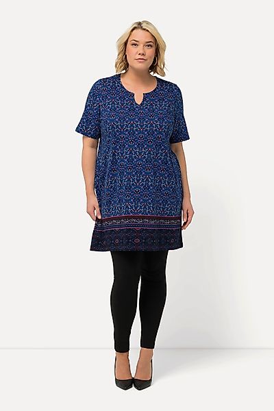 Ulla Popken Longshirt Longshirt A-Linie Tunika-Ausschnitt günstig online kaufen