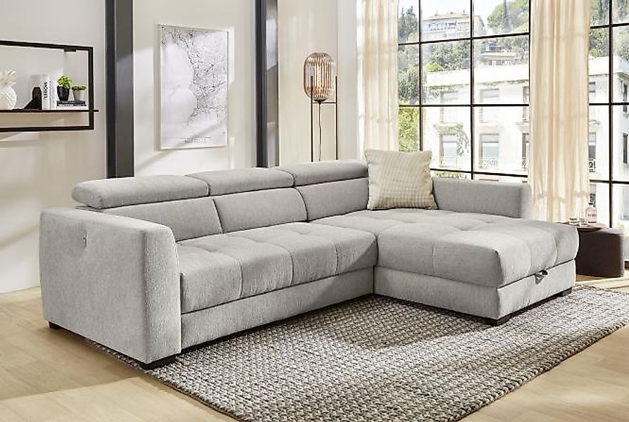 Ecksofa SAN MARINO re./li. montierbar von JOB in grau günstig online kaufen