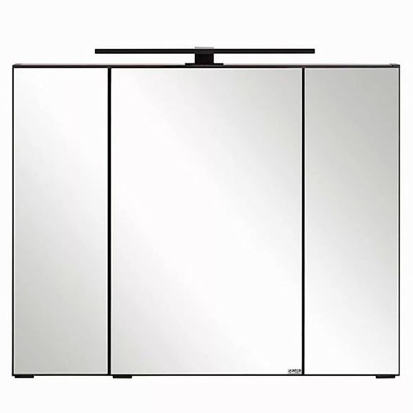 Lomadox Spiegelschrank MARLING-03 80 cm mit LED-Aufbauleuchte in dunkelgrau günstig online kaufen