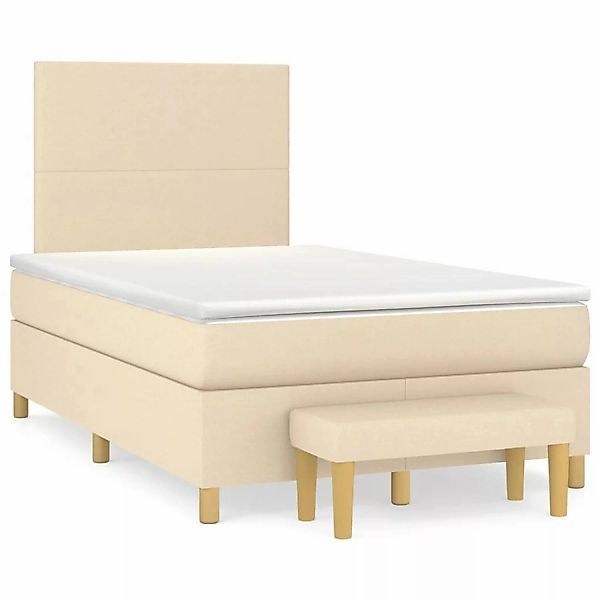 vidaXL Boxspringbett mit Matratze Creme 120x200 cm Stoff1393023 günstig online kaufen