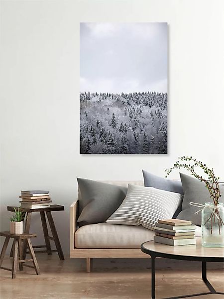 Poster / Leinwandbild - White Winter Forest günstig online kaufen
