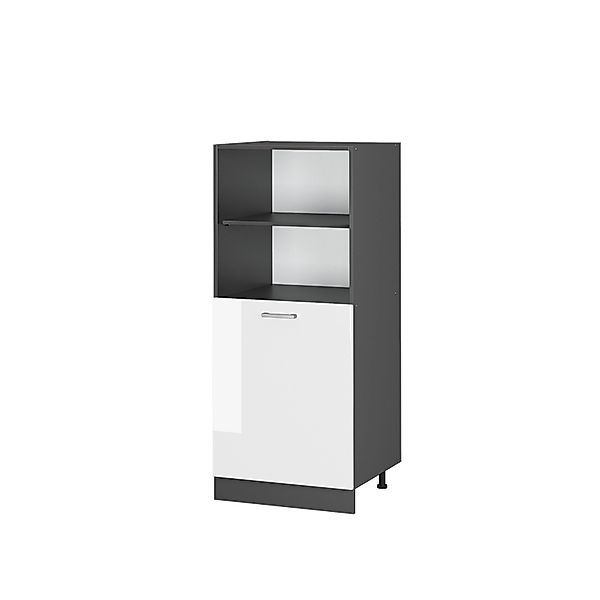 Vicco Herdumbauschrank R-Line Herdschrank Weiß Hochglanz/Anthrazit 60 cm günstig online kaufen