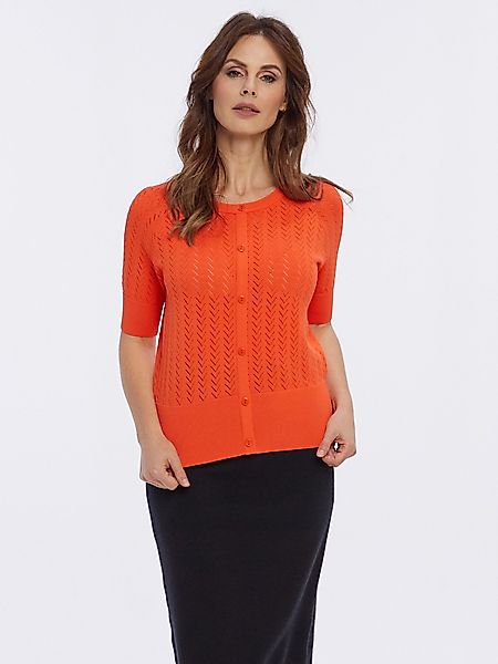 PUNTO & FILO Kurzarmpullover Strickshirt Figurumspielend günstig online kaufen