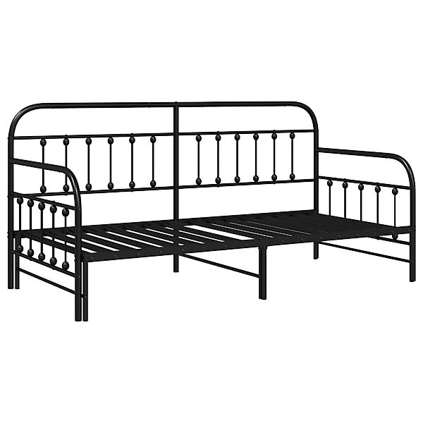 vidaXL Bett Tagesbett Ausziehbar Schwarz 90x190 günstig online kaufen