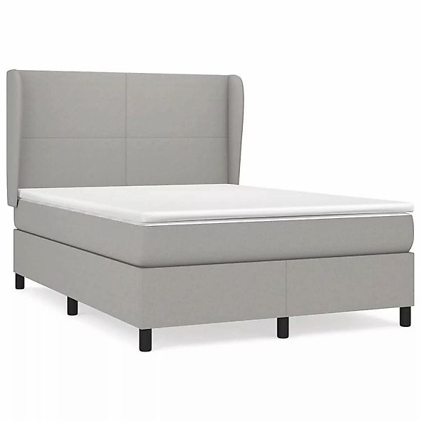 vidaXL Boxspringbett mit Matratze Hellgrau 140x190 cm Stoff1394748 günstig online kaufen